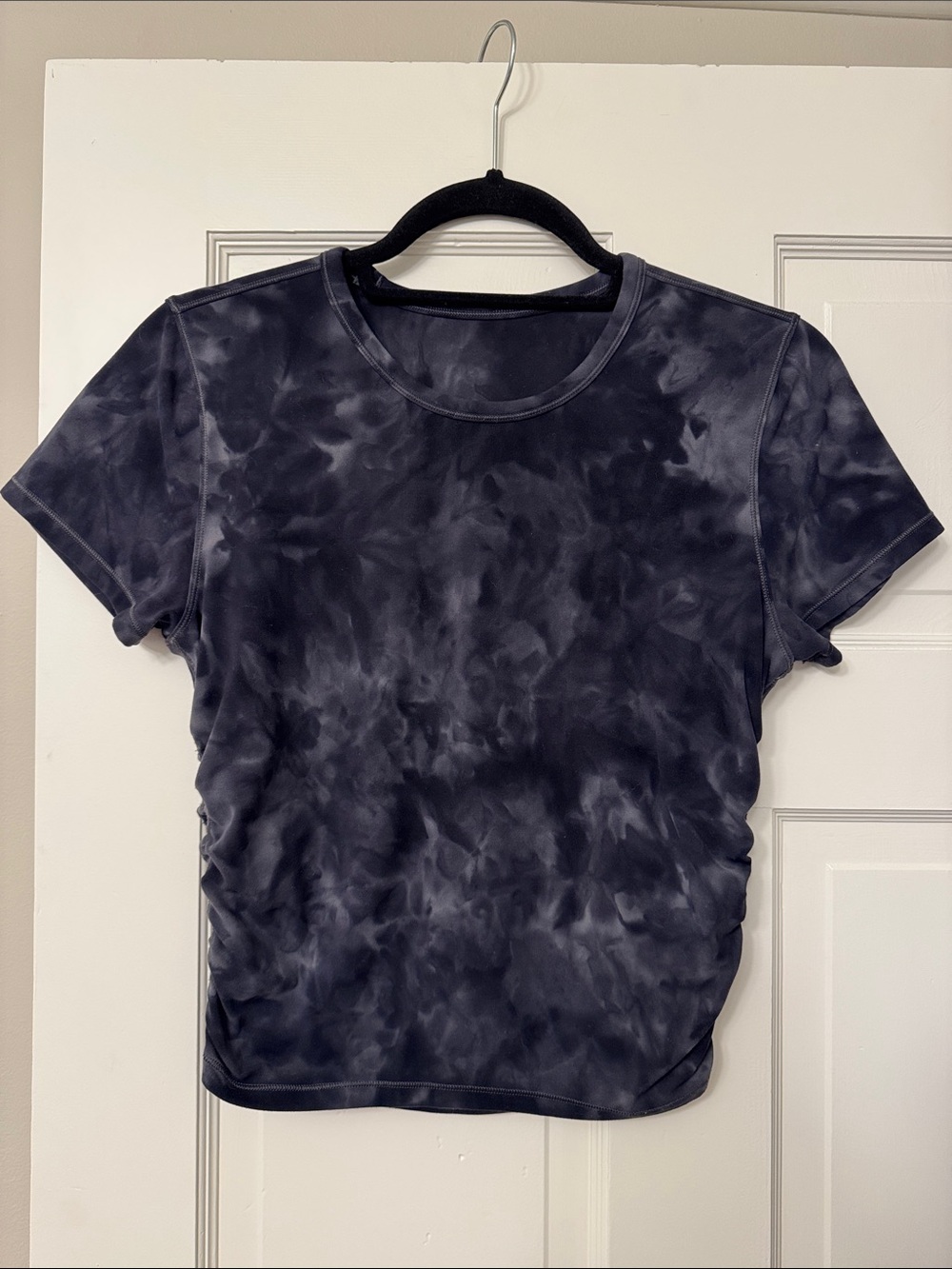 lululemon athletica Black Navy Tie-Dye Short Sleeve Crew